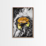 Vibrant Crab, Coastal Wildlife Wall Art, Nautical Home Decor, Colorful Beach House Print, Marine Life Art, Framed Canvas Print