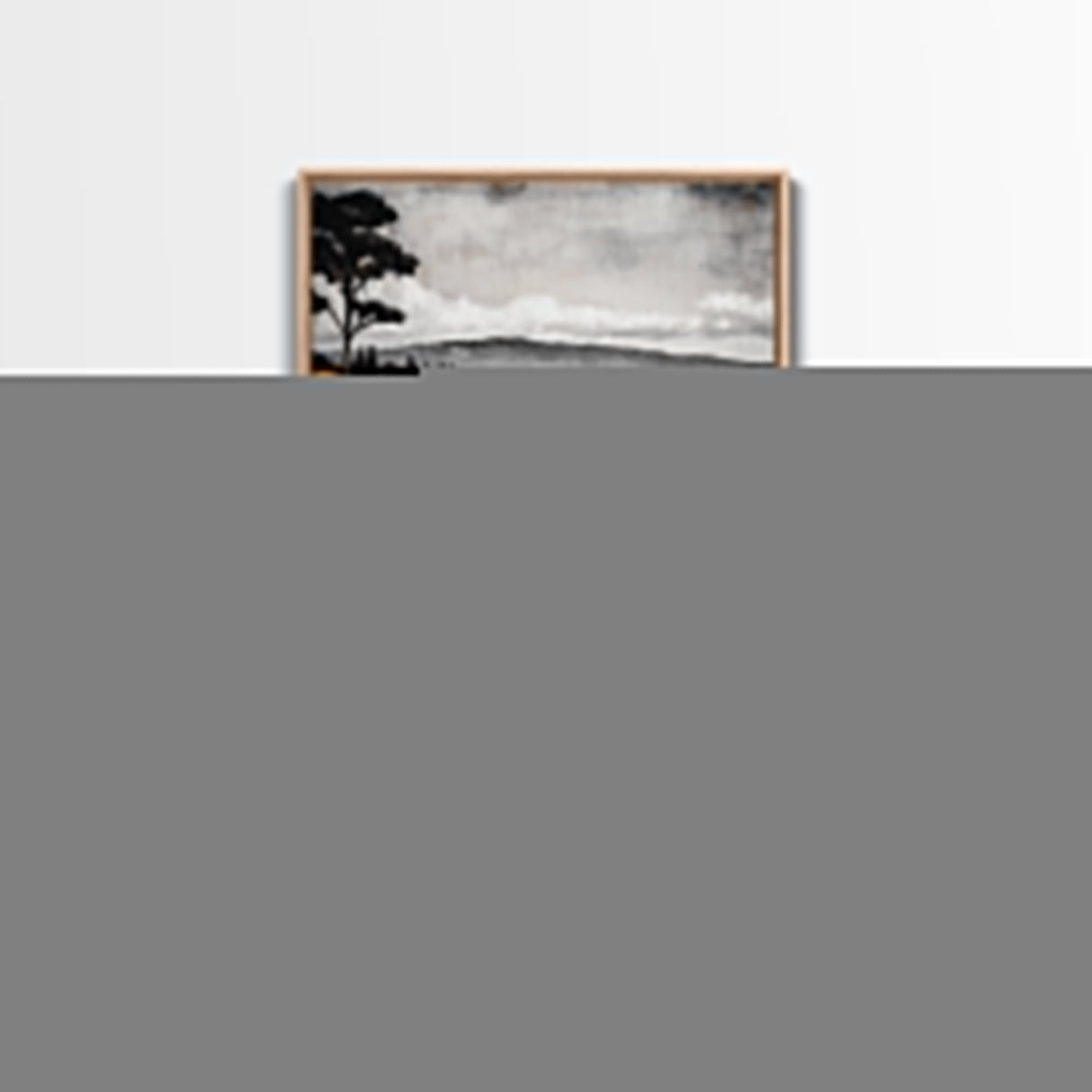 Driftwood Shore, Ocean Beach Wall Art, Modern Coastal Decor, Nature Seascape Print, Tranquil Waves, Framed Canvas Print