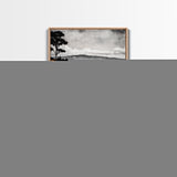 Driftwood Shore, Ocean Beach Wall Art, Modern Coastal Decor, Nature Seascape Print, Tranquil Waves, Framed Canvas Print