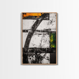 Geometric Patterns, Modern Abstract Art, Industrial Design, Black and Yellow, Unique Home Decor, Bold Style, Statement Artwork, Canvas Print