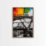 Industrial Abstract, Modern Wall Art, Bold Textured Painting, Framed Canvas Print, Contemporary Office Decor, Unique Statement Piece