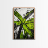 Green Abstract, Bold Modern Art, Vibrant Minimalist Design, Contemporary Statement Piece, Office Wall Decor, Framed Canvas Print