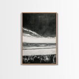Dark Sky, Ocean Storm, Dramatic Seascape, Canvas Print, Moody Wall Art, Modern Coastal Decor, Nautical Painting, Living Room Art