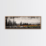 Mountain Landscape, Black and White Wall Art, Modern Nature Print, Rustic Living Room Decor, Autumn Canvas Print, Large Wall Art