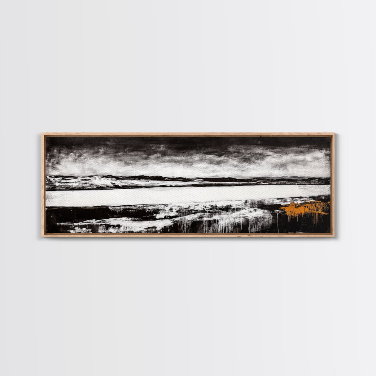Moody Lake, Black and White Landscape, Canvas Print, Rustic Wall Art, Cabin Decor, Modern Minimalist Art, Office Artwork