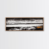 Moody Lake, Black and White Landscape, Canvas Print, Rustic Wall Art, Cabin Decor, Modern Minimalist Art, Office Artwork