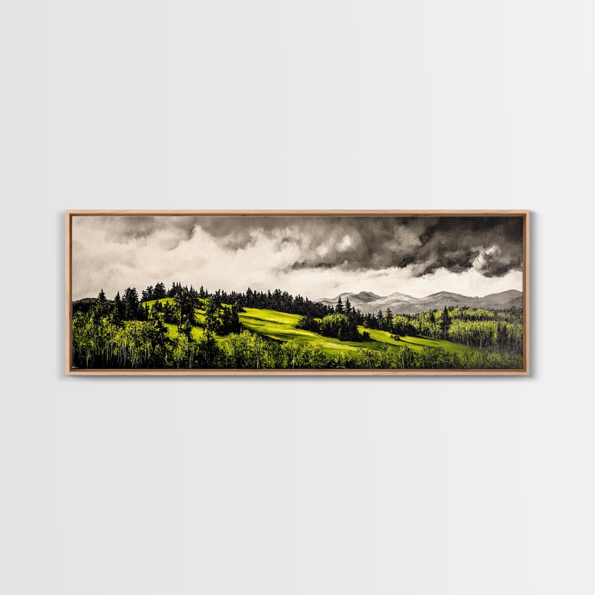 Rolling Hills, Green Landscape, Mountain View, Canvas Print, Nature Inspired Art, Living Room Wall Art, Scenic Home Decor, Rustic Art