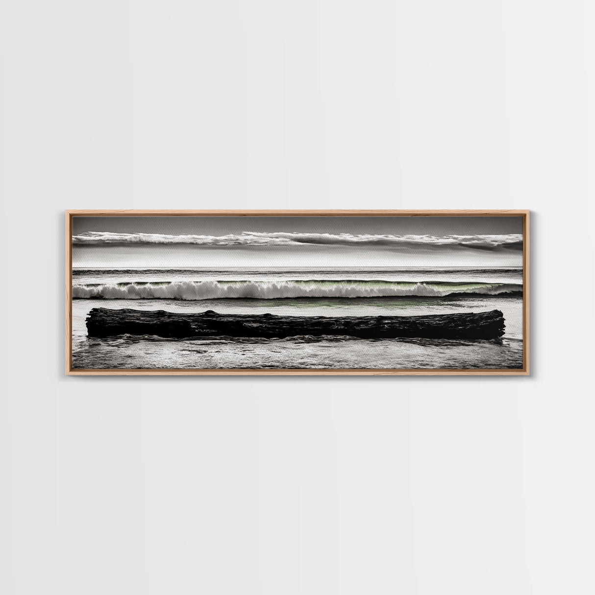 Ocean Waves, Black and White Photography, Coastal Art, Framed Canvas Print, Beach House Decor, Minimalist Seascape, Nautical Theme