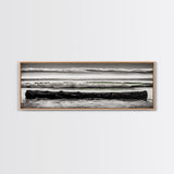 Ocean Waves, Black and White Photography, Coastal Art, Framed Canvas Print, Beach House Decor, Minimalist Seascape, Nautical Theme