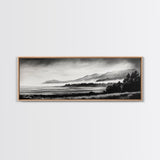 Misty Mountains, Monochrome Landscape, Nature Wall Art, Canvas Print, Scenic Home Decor, Adventure Lover Gift, Black and White Art