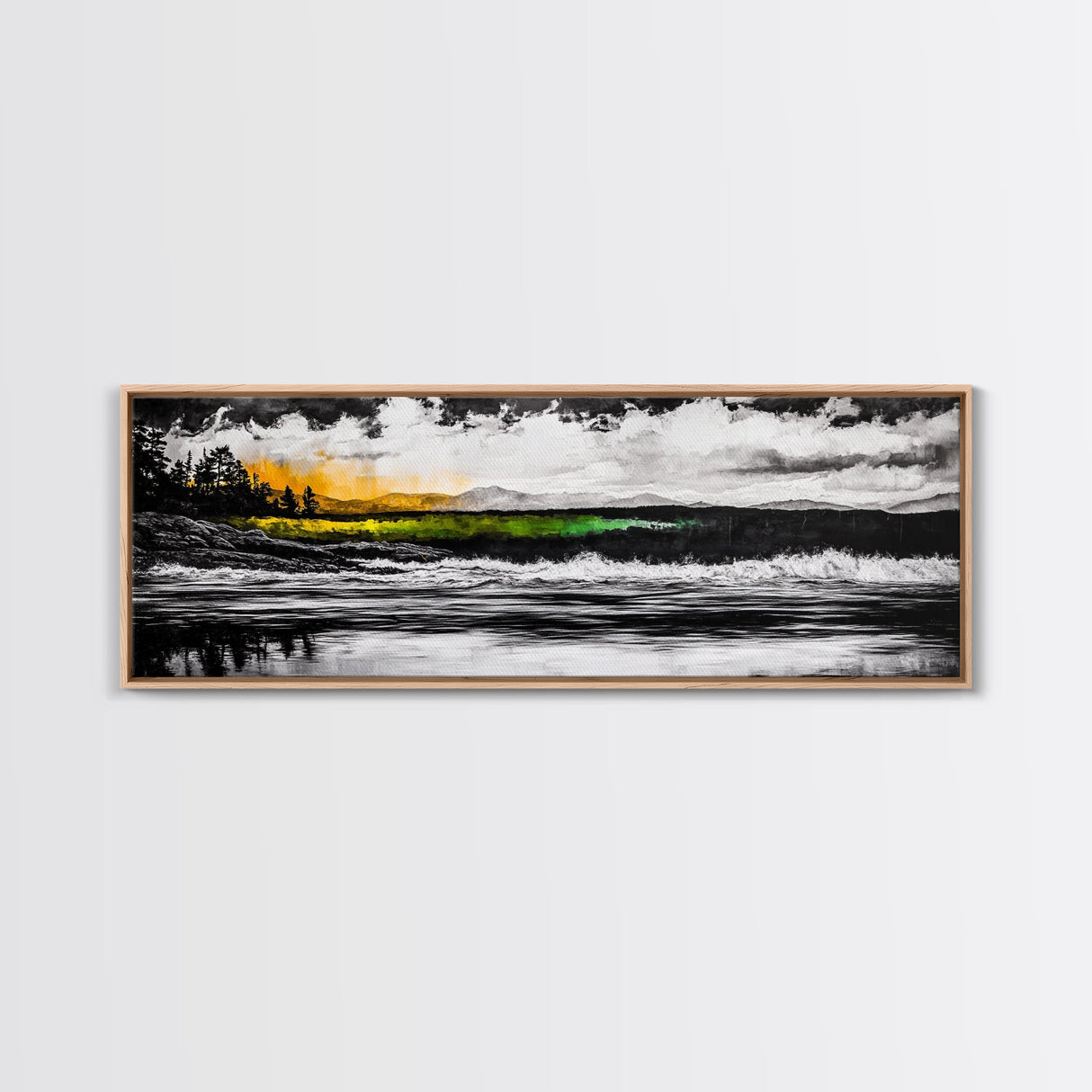 Mountain Reflection, Forest Lake, Scenic Landscape, Nature Canvas Print, Framed Canvas Print, Living Room Art, Wilderness Wall Art