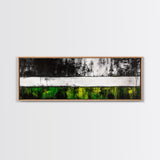 Green Field, Monochrome Forest, Abstract Landscape, Modern Canvas Print, Framed Canvas Print, Minimalist Nature Art, Living Room Wall Decor