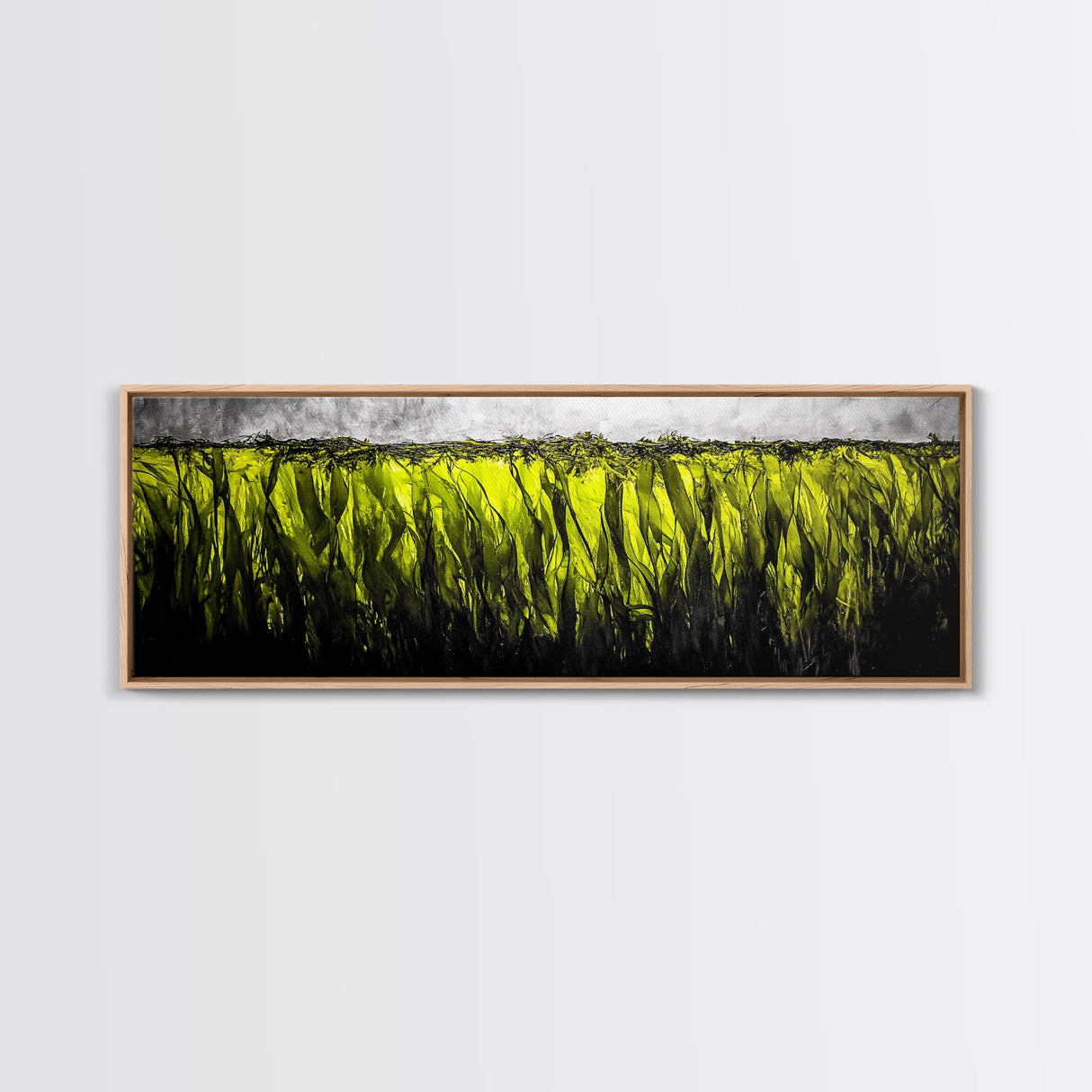 Seaweed Motion, Ocean Canvas Print, Coastal Wall Art, Minimalist Abstract, Green Sea Art, Nature Inspired, Modern Decor, Living Room Art