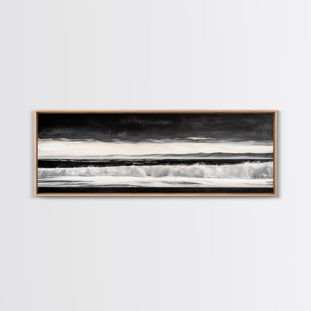 Monochrome Waves, Black and White Seascape, Ocean Art, Canvas Print, Minimalist Home Decor, Modern Coastal Wall Art