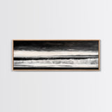 Monochrome Waves, Black and White Seascape, Ocean Art, Canvas Print, Minimalist Home Decor, Modern Coastal Wall Art