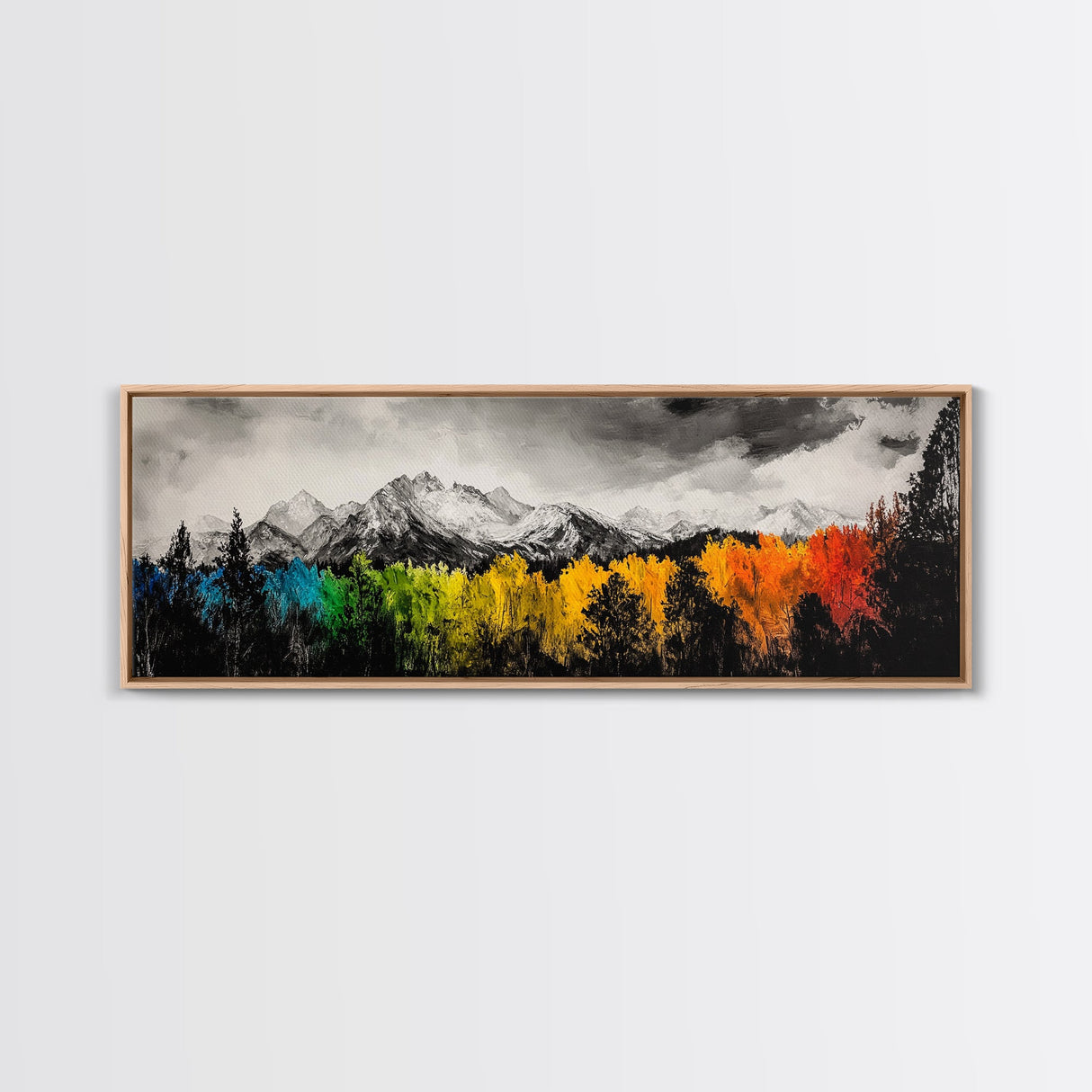 Autumn Colors, Vibrant Mountain Art, Seasonal Landscape, Framed Canvas Print, Nature Wall Art, Cabin Decor, Large Print