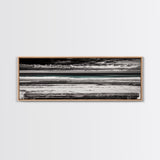 Ocean Bench, Beach Serenity, Black and White Seascape, Minimalist Art, Framed Canvas Print, Calm Coastal, Meditation Space