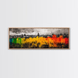Autumn Trees, Village Scene, Vibrant Fall Decor, Warm Seasonal Print, Nature Inspired Artwork, Living Room Wall Art, Framed Canvas Print