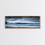 Ocean Wave, Moody Seascape, Blue Water Art, Stormy Sky, Coastal Home Accent, Surfer Decor, Minimalist Wall Art, Canvas Print