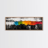 Bold Landscape, Modern Abstract Art, Colorful Mountain Scene, Black and White Contrast, Nature Inspired Home Decor, Canvas Print