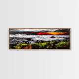 Sunset Lake, Autumn Landscape, Framed Canvas Print, Fall Wall Art, Rustic Home Decor, Large Nature Art, Living Room Artwork, Modern Painting