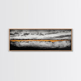 Golden Horizon, Dramatic Sky, Minimalist Landscape, Framed Canvas Print, Neutral Wall Art, Modern Office Decor, Large Wall Hanging