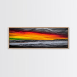 Bold, Ocean, Sunset, Framed Canvas Print, Beach House Art, Modern Coastal Decor, Large Wall Art, Contemporary Seascape, Surf Inspired Art