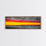 Tropical, Waves, Sunset, Canvas Print, Beach Wall Art, Living Room Decor, Vibrant Ocean Scene, Boho Seascape, Surfer Gift, Colorful Coastal