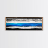 Wild Waves, Ocean Art Print, Coastal Home Decor, Abstract Seascape Painting, Nautical Living Room Art, Beach House Style, Framed Canvas Print