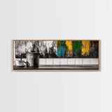 Coffee Time, Rustic Kitchen Wall Art, Abstract Cafe Print, Farmhouse Home Decor, Colorful Modern Painting, Cozy Home Vibes, Framed Canvas Print