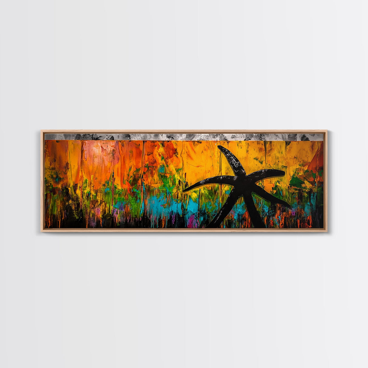 Starfish Art, Abstract Ocean Decor, Coastal Wall Art, Colorful Beach Print, Boho Art, Modern Living Room, Canvas Print, Nautical Gift