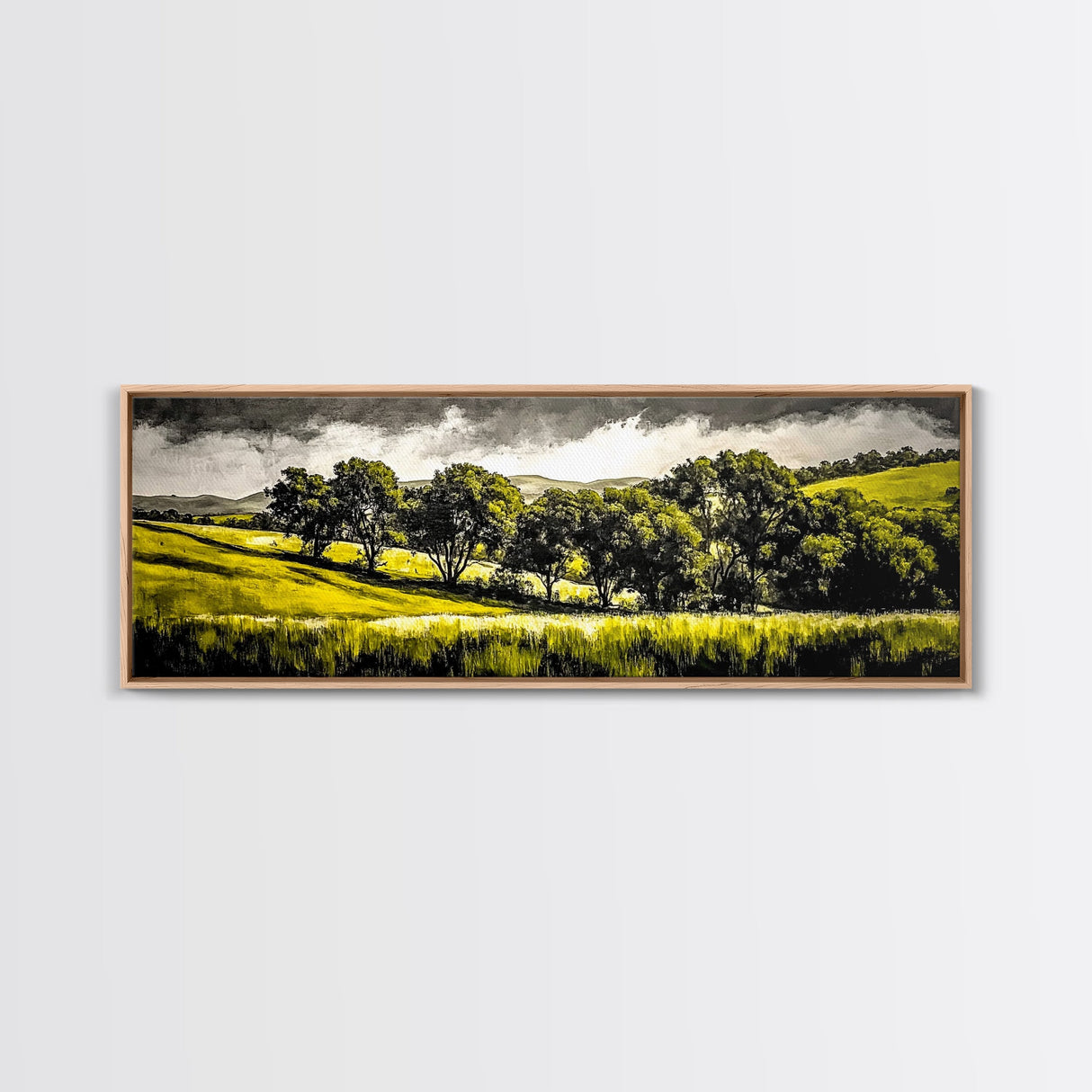 Forest Trees, Nature Landscape Art, Scenic Wall Decor, Earthy Tones Painting, Rustic Home Accent, Framed Canvas Print, Living Room