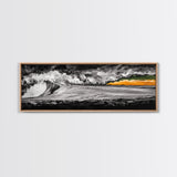 Dramatic, Ocean Wave, Black and White, Canvas Print, Coastal Wall Art, Modern Home Decor, Large Wall Art, Minimalist Art, Bedroom Wall Art
