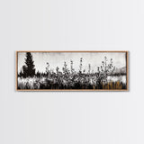 Wildflower Field, Rustic Landscape Art, Nature Print, Framed Canvas Print, Boho Wall Art, Living Room Decor, Autumn Art