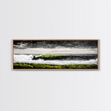 Ocean Wave, Coastal Wall Art, Black and White Print, Framed Canvas Print, Nautical Decor, Surf Art, Modern Home Decor