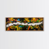 Abstract Chaos, Colorful Expressionism, Modern Wall Art, Framed Canvas Print, Bold Statement Piece, Office Decor
