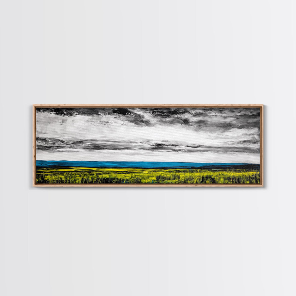Horizon View, Blue Ocean, Minimalist Seascape, Framed Canvas Print, Coastal Wall Art, Modern Beach Decor, Abstract Water Art, Office Decor