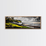 Coastal Cliffs, Stormy Sky, Ocean Waves, Canvas Print, Seascape Wall Art, Nautical Painting, Bedroom Decor, Coastal Home Accent