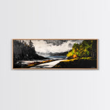 Forest Path, Beach View, Mountain Landscape, Framed Canvas Print, Wilderness Art, Nature Painting, Living Room Wall Art, Rustic Home Decor