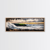 Sunset Ocean Wave, Dramatic Seascape Art, Coastal Home Decor, Bold Nature Painting, Tropical Wall Art, Beach House Canvas Print