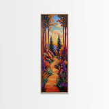Forest Trail, Autumn Trees, Vibrant Nature Pathway, Fall Wall Art, Whimsical Landscape Style, Entryway Decor, Canvas Print