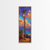 Telephone Pole, Sunset, Framed Canvas Print, Urban Wall Art, Southwest Landscape Decor, Colorful Street Scene, Eclectic Room Accent