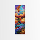 Tropical Cloud, Island, Nature - Canvas Print vibrant ocean decor, sunset wave art, island fantasy painting, bedroom wall art, boho style