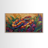 Colorful Snake, Nature, Framed Canvas Print, Jungle Reptile Wall Art, Tropical Home Decor, Bold Wildlife Art, Bedroom Accent, Boho Style