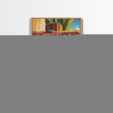 Tropical Rustic Detail Painting, Framed Canvas Print, Coastal patio wall decor, boho island house art, summer wall accent