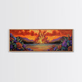 Burning Sky, Sunset Fire, Vibrant Nature, Canvas Print, Fall wall decor, dramatic sky wall art, living room art, abstract art