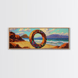 Vibrant Ocean Ring, Bold Coastal Art, Fantasy Beach Scene, Canvas Print, Modern Living Room Wall Art, Surreal Landscape Art