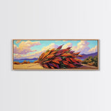 Autumn Leaves, Wind Blown, Fall Nature, Desert Scene, Framed Canvas Print, seasonal decor, rustic living room art, boho autumn artwork
