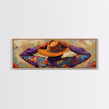 Southwestern Style, Cowboy Art, Desert Vibes, Sunset Palette, Framed Canvas Print, Rustic Western Wall Art, Office Decor, Colorful Home Accent