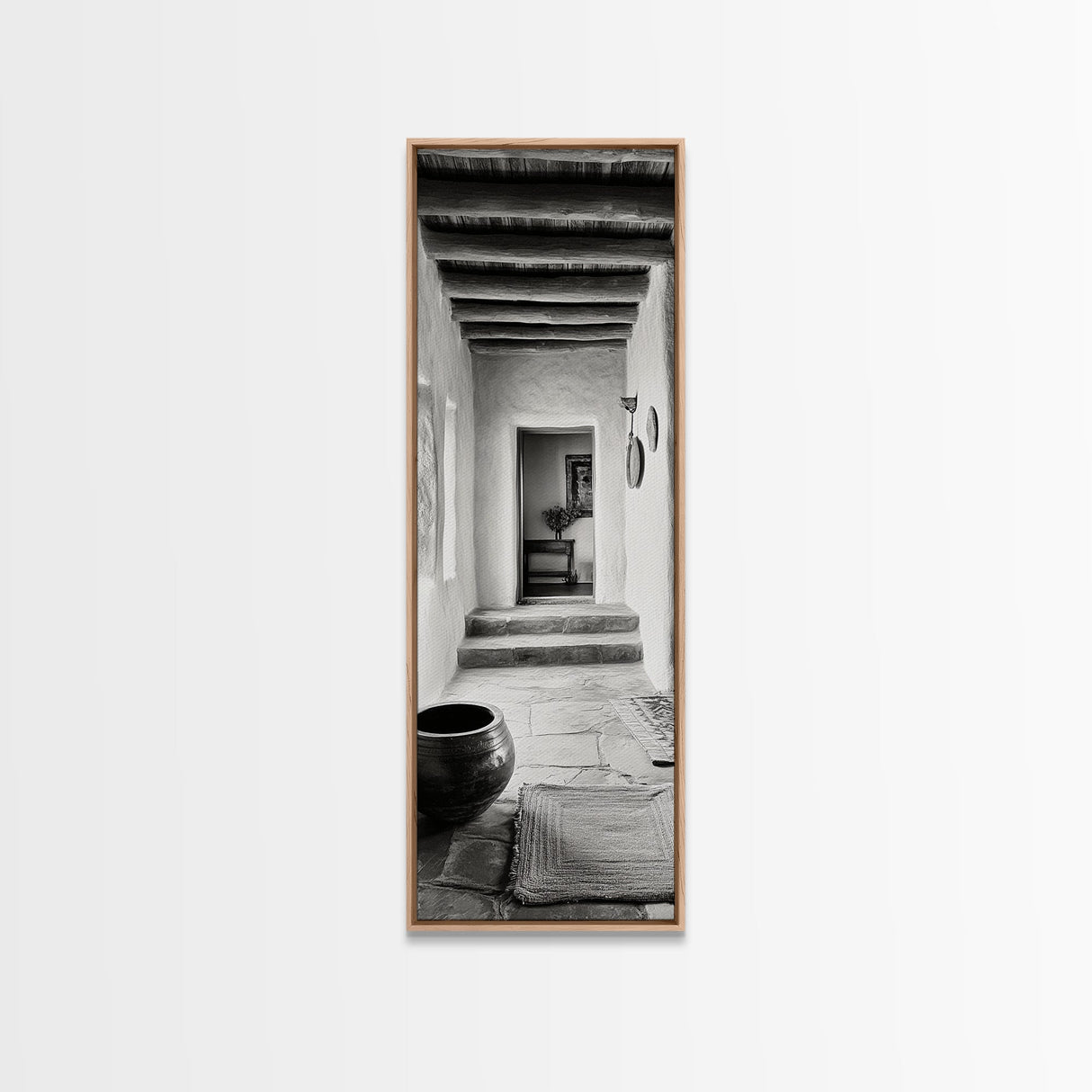Southwestern Hallway, Adobe Texture, Earthy Decor, Desert Style, Rustic Design, Framed Canvas Print, Entryway Wall Art, Boho Home Vibes